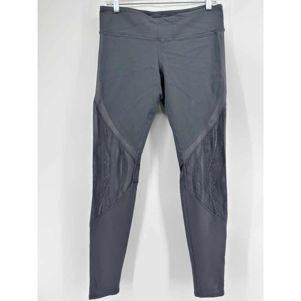 Alo Yoga Gray Mesh Panel Athletic Leggings Size L